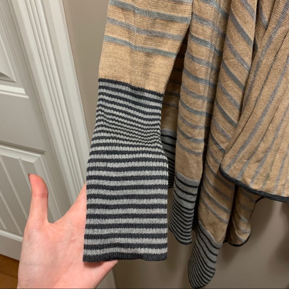 ST. JOHN | Dark Camel Melange Striped Cardigan - Picture 4 of 6